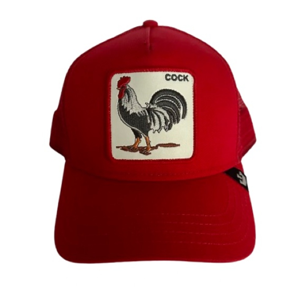 Goorin Bros red rooster adjustable trucker hat farm animal patch one size